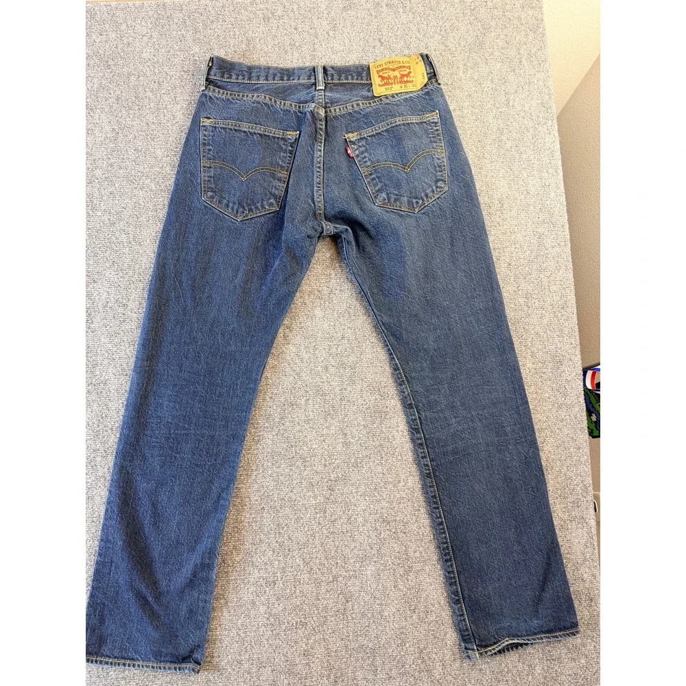 Levi's 501 Straight Leg Mens W31 L30 Dark Wash Button Fly‎ Classic Denim Jeans